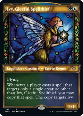 (英)【テクスチャーFoil】陽気な呪文盗み、アイヴィー / Ivy, Gleeful Spellthief ★ショーケース枠★(ステンドグラス版) 【DMU】 No.341