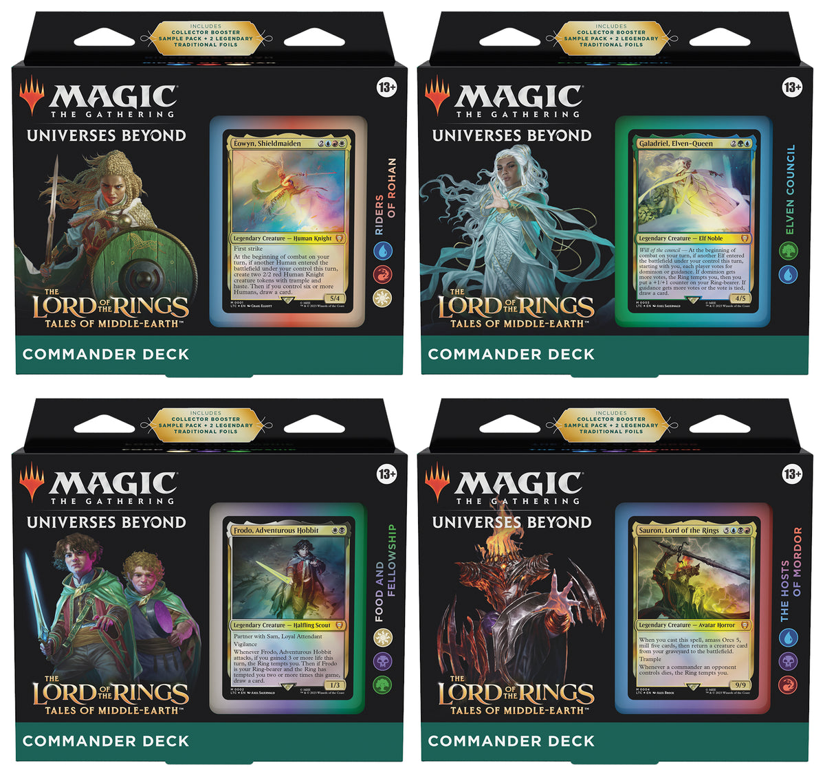 (英)指輪物語：中つ国の伝承 統率者デッキ 4種セット / The Lord of the Rings: Tales of Middle-earth Commander Deck Set【BOX】 ※発送方法は「ゆうパック」を選択してください。