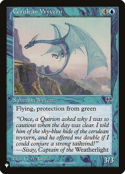 (英)紺碧のワイヴァーン / Cerulean Wyvern【MIR】 PWシンボル付き再販 No.057