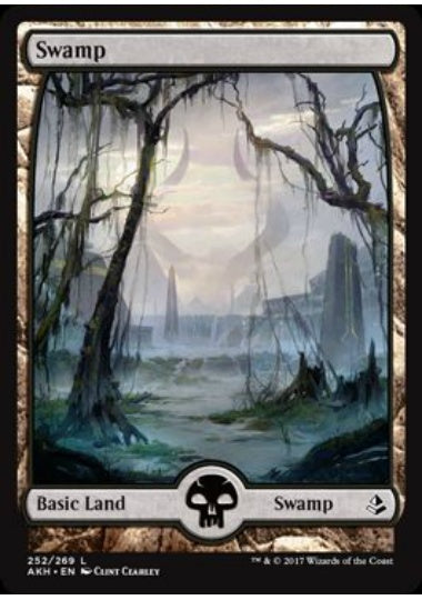 (英)【Foil】沼 / Swamp【AKH】フルアート版 No.252