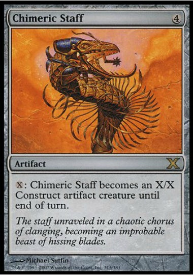 (英)【Foil】キマイラ杖 / Chimeric Staff【10E】 No.313