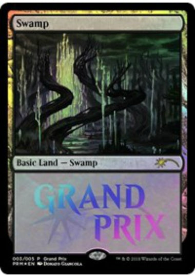 (英)【Foil】沼 / Swamp【PRM】 グランプリプロモNo.180