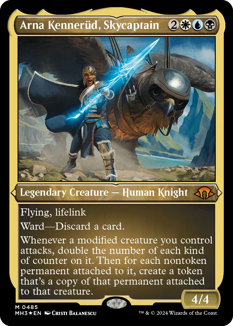(英)【エッチングFoil】飛空隊長、アーナ・ケネルッド / Arna Kennerud, Skycaptain【MH3】 No.485