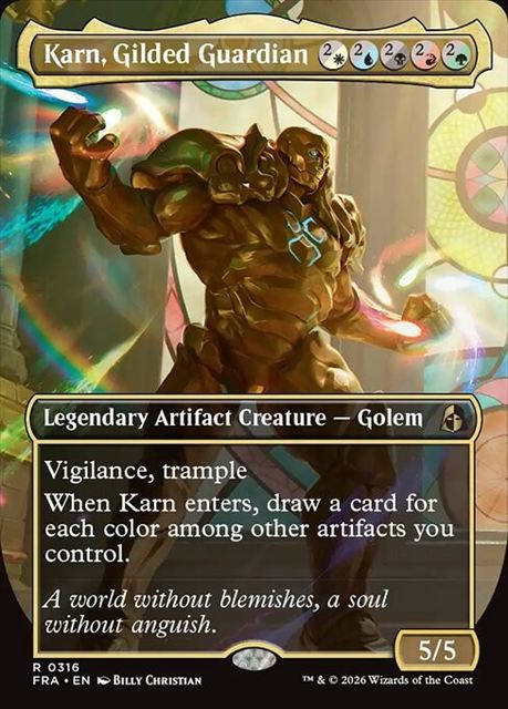 (英)金色の守護者、カーン / Karn, Gilded Guardian ★ボーダーレス★ 【FRA】 No.316