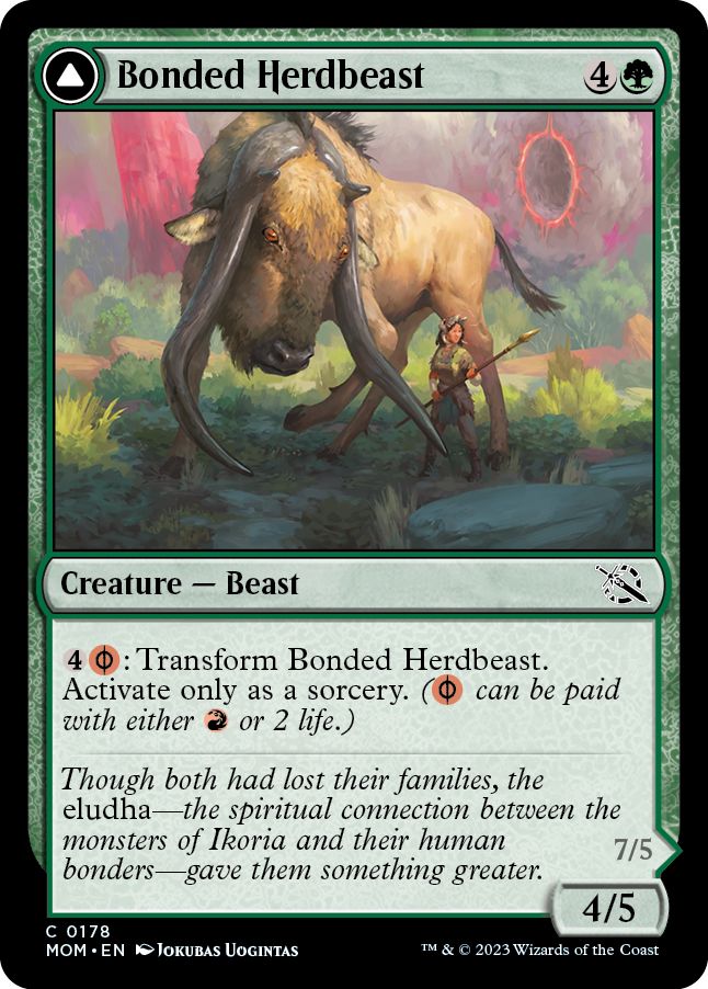 (英)【Foil】結束した群獣 / Bonded Herdbeast - 板金鎧の窯獣 / Plated Kilnbeast【MOM】 No.178