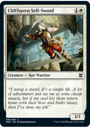 (英)【Foil】岸壁安息所の売剣 / Cliffhaven Sell-Sword【ZNR】 No.008