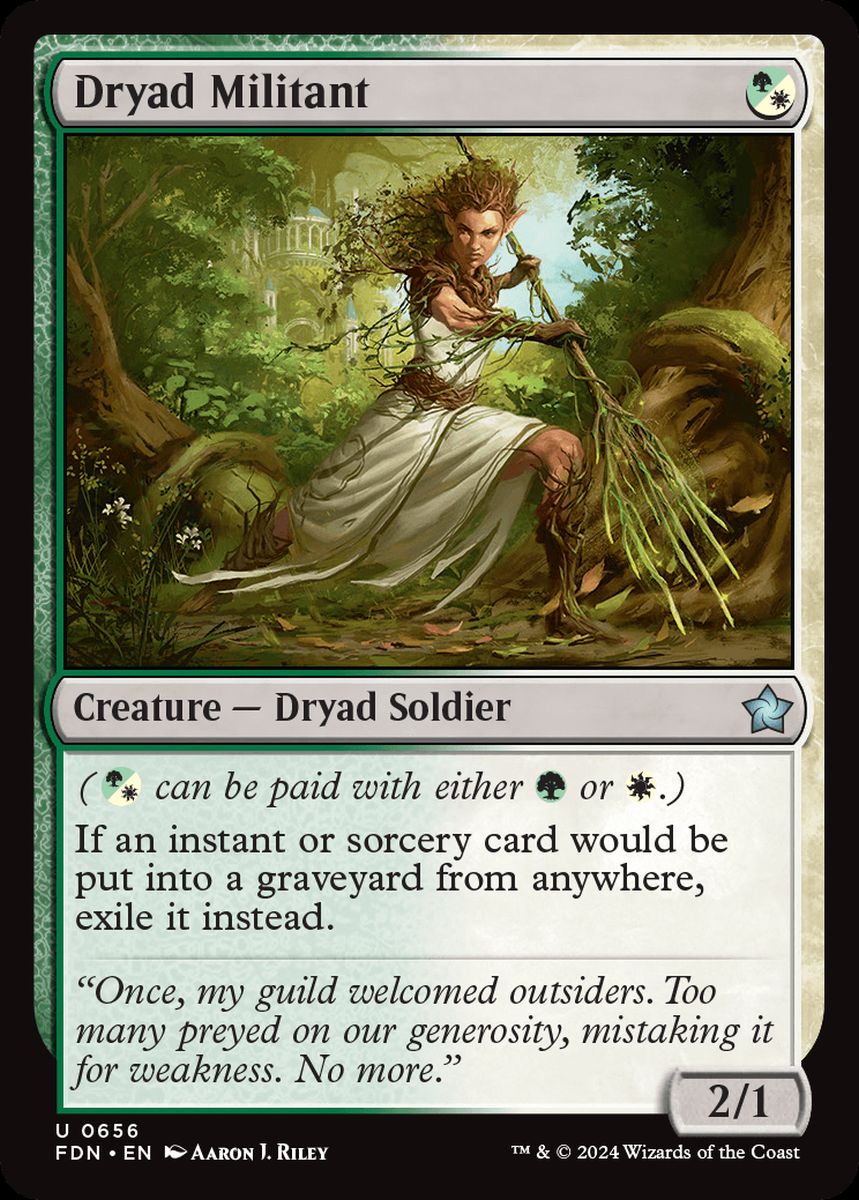 (英)ドライアドの闘士 / Dryad Militant【FDN】 Starter Collection収録 No.656