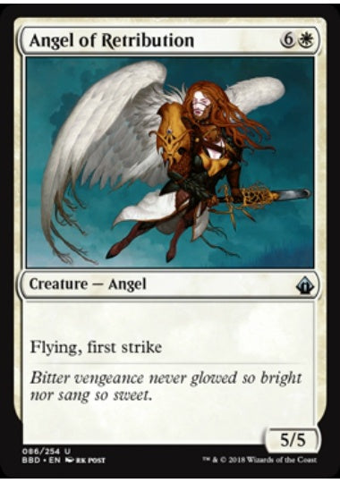 (英)【Foil】天罰の天使 / Angel of Retribution【BBD】 No.086