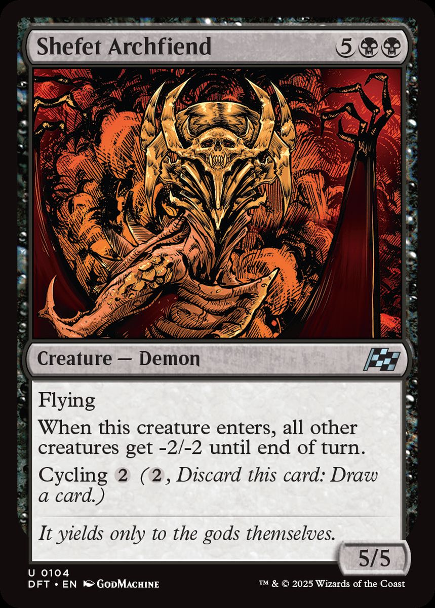 (英)【Foil】シェフェトの大悪鬼 / Shefet Archfiend【DFT】 No.104