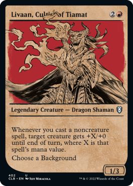 (英)【Foil】ティアマトの信者、リヴァーン / Livaan, Cultist of Tiamat ★ショーケース枠★(ルールブック・カード) 【CLB】 No.402