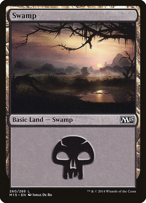 (英)【Foil】沼 / Swamp【M15】 No.260