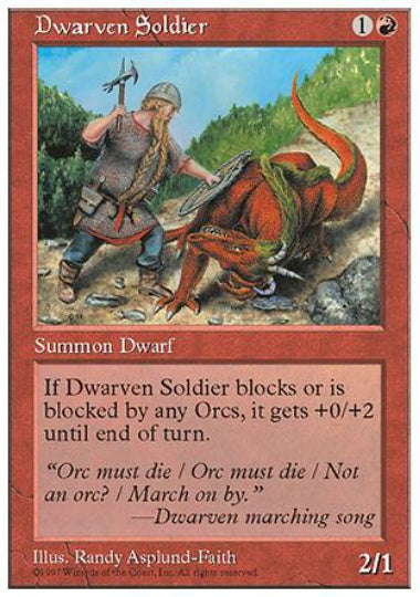 (英)ドワーフ兵士 / Dwarven Soldier【5ED】 No.221