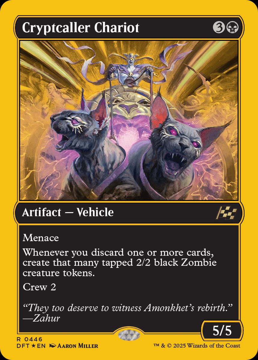 (英)【ファーストプレイスFoil】墓所呼びの戦車 / Cryptcaller Chariot【DFT】 No.446