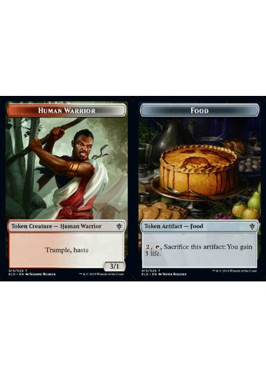 (英)【Foil】人間・戦士トークン / Human Warrior TokenNo.013 - 食物トークン / Food Token【ELD-TOKEN】 No.015