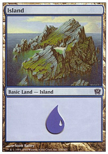 (英)【Foil】島 / Island【9ED】 No.338