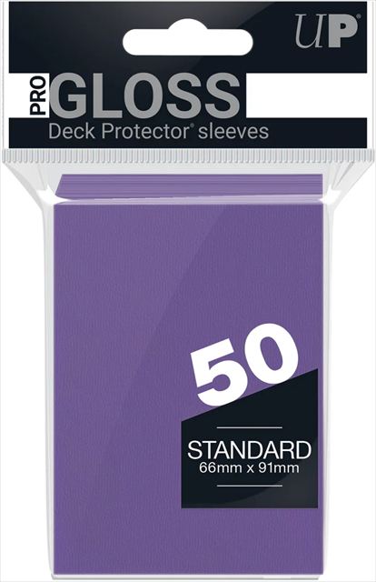 【サプライ】 Ultra Pro PRO-Gloss スタンダード デッキプロテクター スリーブ ソリッドパープル(50枚入り)  ※5個以上購入の場合、発送方法は「ゆうパック」を選択してください。