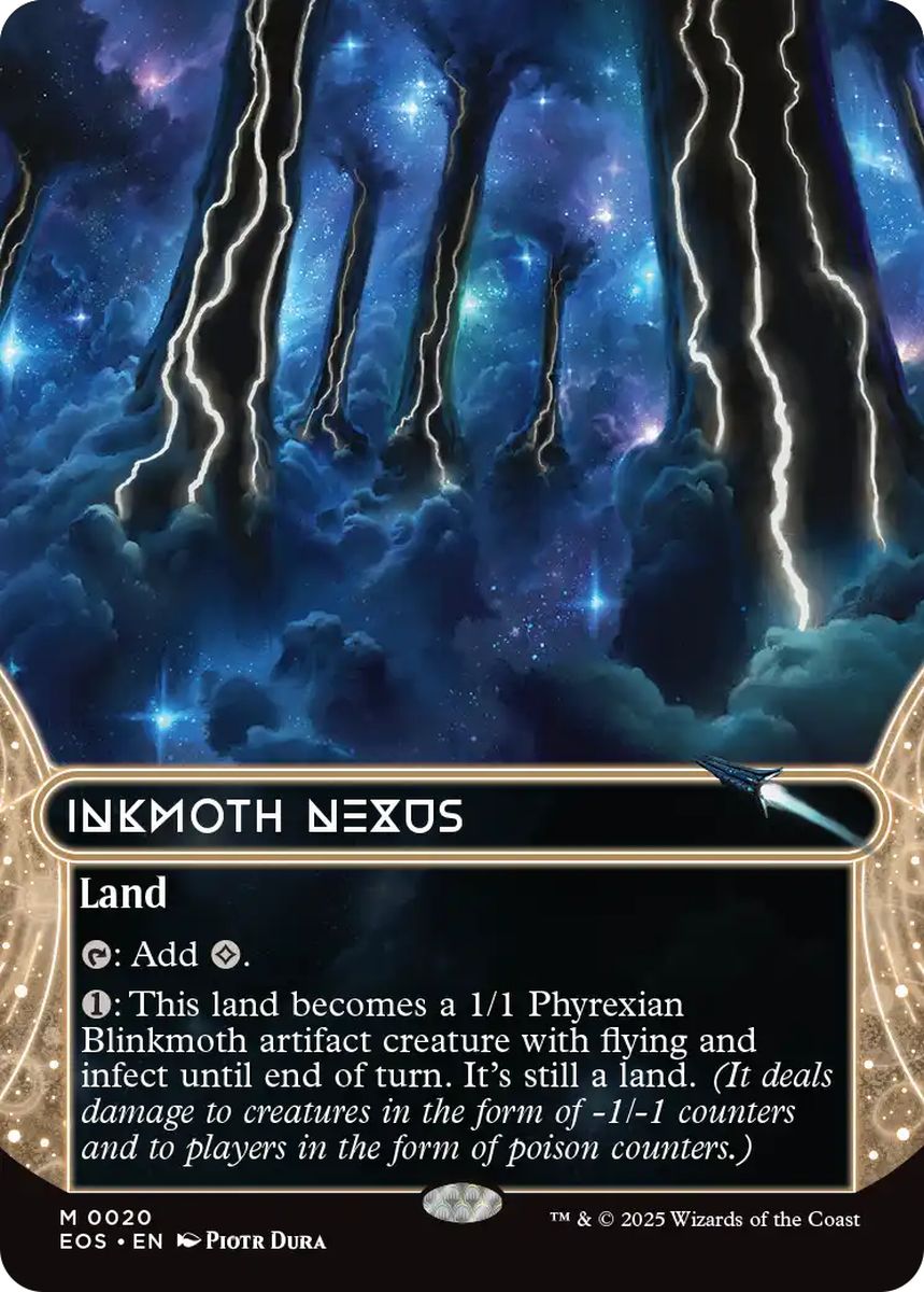 (英)【Foil】墨蛾の生息地 / Inkmoth Nexus ★ボーダーレス★(「星景」) 【EOS】 No.020