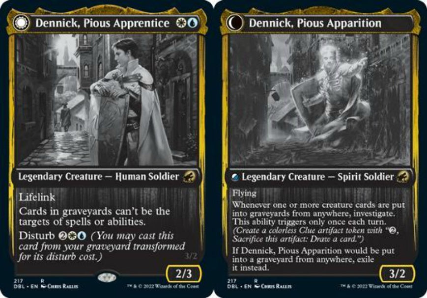 (英)【Foil】敬虔な新米、デニック / Dennick, Pious Apprentice - 敬虔な心霊、デニック / Dennick, Pious Apparition【DBL】 No.217