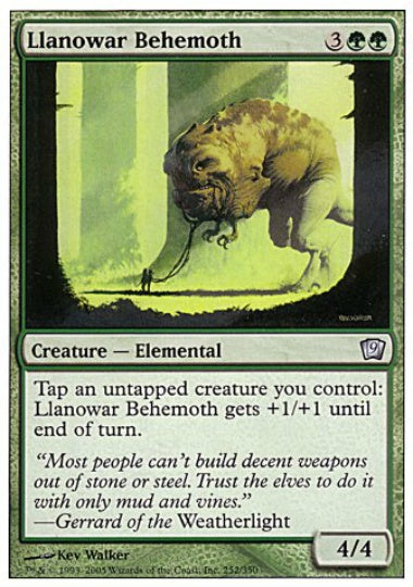 (英)【Foil】ラノワールのビヒモス / Llanowar Behemoth【9ED】 No.252