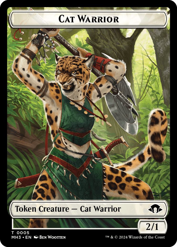 (英)猫・戦士トークン / Cat Warrior Token【MH3-TOKEN】 No.005