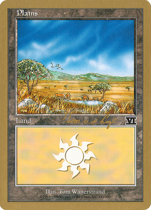 (英)平地 / Plains【WC00】 World Championship Decks 2000 Tom van de Logt 金枠 No.102