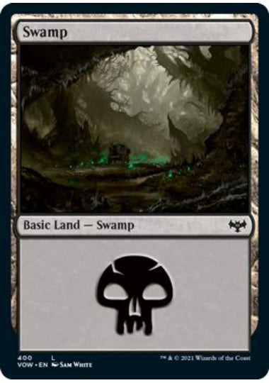 (英)【Foil】沼 / Swamp【VOW】統率者デッキ収録 No.400