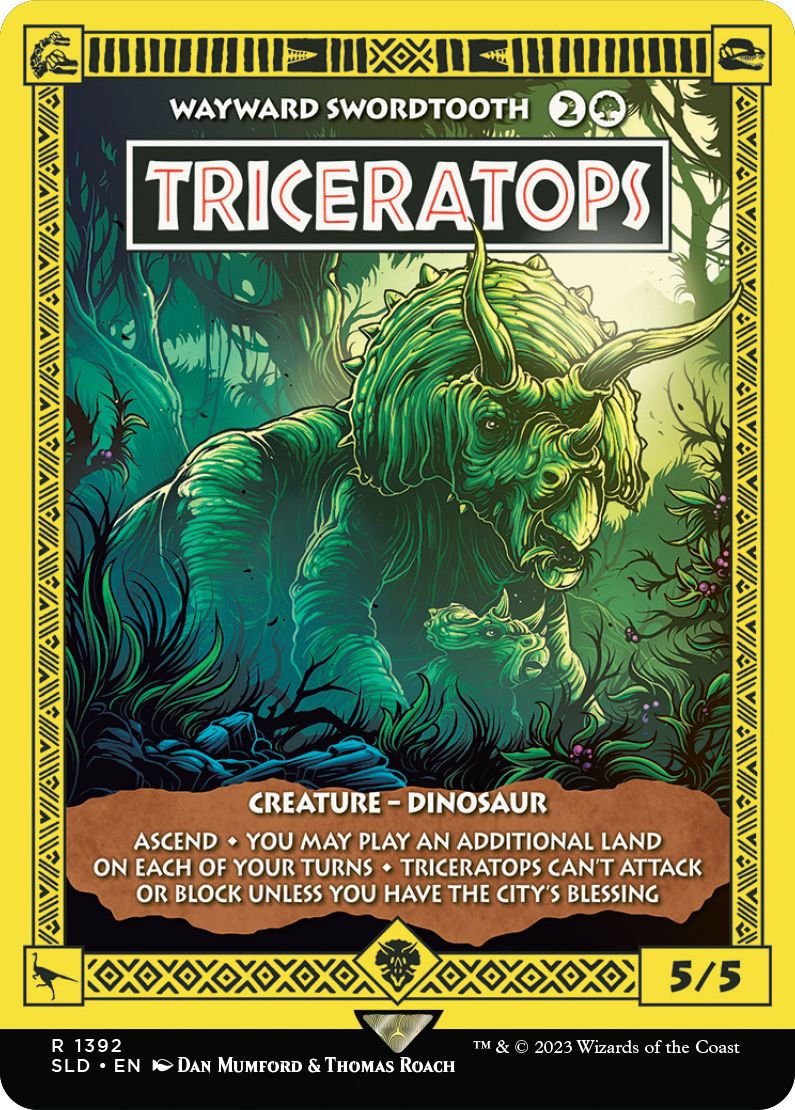 (英)【Foil】Triceratops[むら気な長剣歯 / Wayward Swordtooth]【SLD】Secret Lair x Jurassic World: Life Breaks Free No.1392