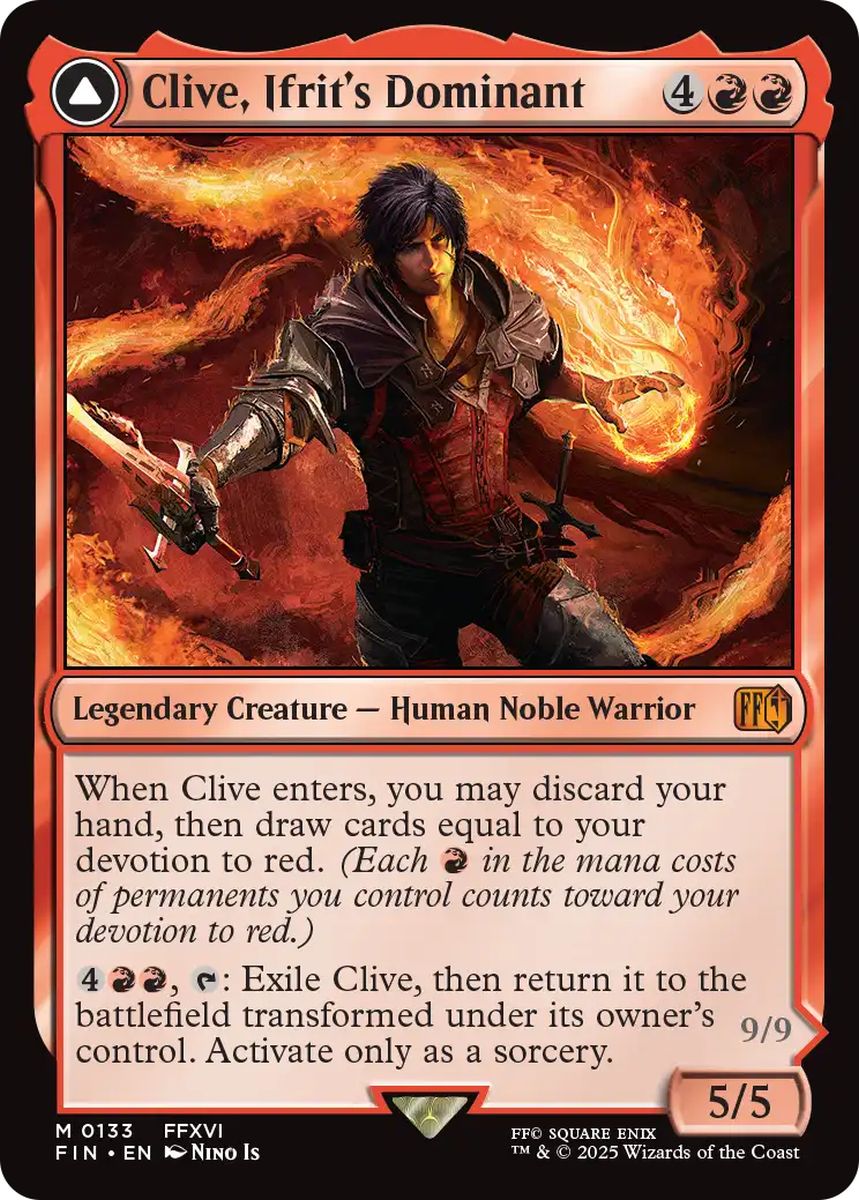 (英)【Foil】イフリートのドミナント、クライヴ / Clive, Ifrit's Dominant - 火の召喚獣、イフリート / Ifrit, Warden of Inferno【FIN】 No.133