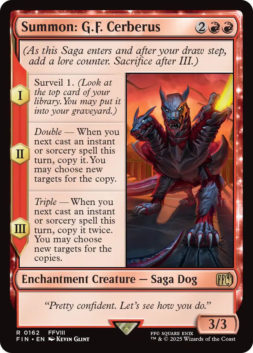 (英)【Foil】召喚：G.F.ケルべロス / Summon: G.F. Cerberus【FIN】 No.162