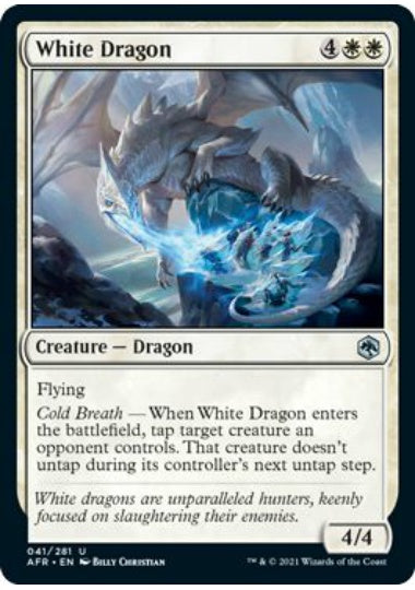 (英)【Foil】ホワイト・ドラゴン / White Dragon【AFR】 No.041