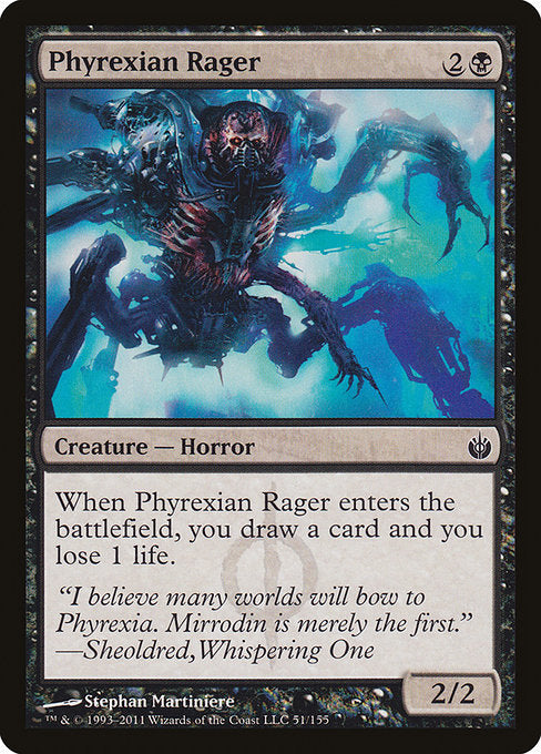 (英)【Foil】ファイレクシアの憤怒鬼 / Phyrexian Rager【MBS】 No.051