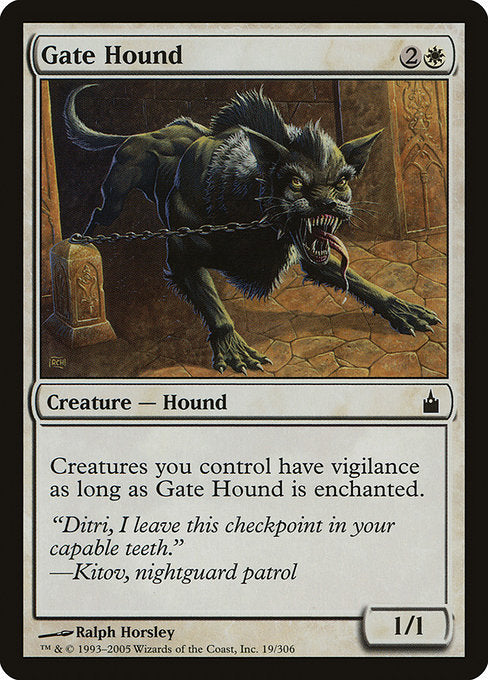 (英)【Foil】門番の猟犬 / Gate Hound【RAV】 No.019
