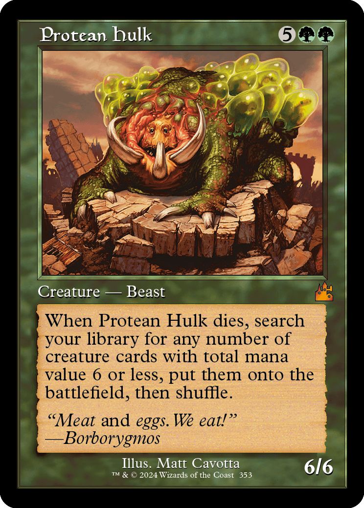 (英)【Foil】変幻の大男 / Protean Hulk ★ショーケース枠★(旧枠加工カード) 【RVR】 No.353