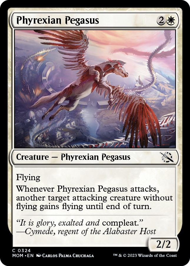 (英)【Foil】ファイレクシアのペガサス / Phyrexian Pegasus【MOM】 No.324