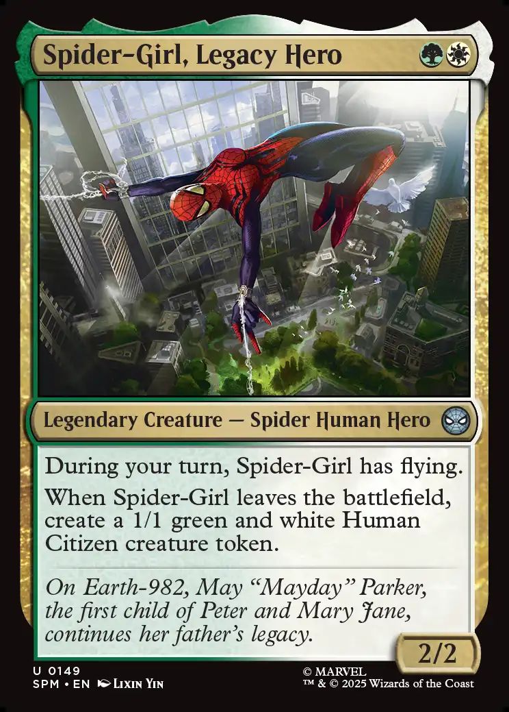 (英)【Foil】力受け継ぎしヒーロー、スパイダーガール / Spider-Girl, Legacy Hero【SPM】 No.149