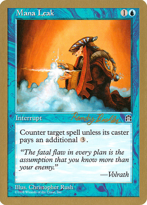 (英)マナ漏出 / Mana Leak【WC98】 World Championship Decks 1998 Randy Buehler 金枠 No.029