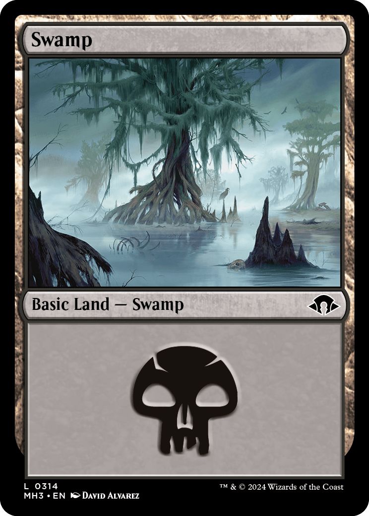 (英)【Foil】沼 / Swamp【MH3】 No.314
