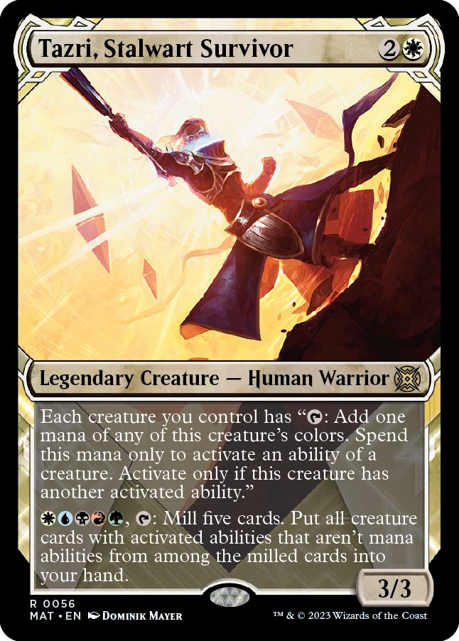(英)【Foil】確固たる生存者、タズリ / Tazri, Stalwart Survivor ★ショーケース枠★(次元ブースター・ファン) 【MAT】 No.056