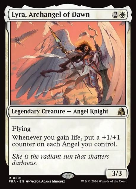 (英)【Foil】黎明の大天使、ライラ / Lyra, Archangel of Dawn【FRA】 No.201