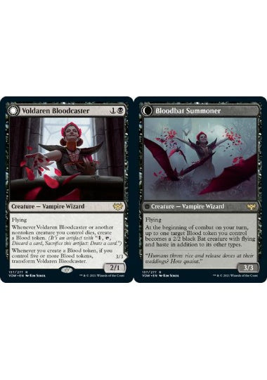 (英)【Foil】ヴォルダーレンの投血士 / Voldaren Bloodcaster - 血コウモリの召喚士 / Bloodbat Summoner【VOW】 No.137