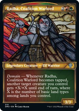 (英)【Foil】連合の大将軍、ラーダ / Radha, Coalition Warlord ★ショーケース枠★(ステンドグラス版) 【DMU】 No.310