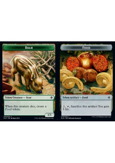 (英)【Foil】猪トークン / Boar TokenNo.009 - 食物トークン / Food Token【ELD-TOKEN】 No.016