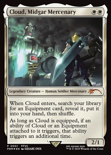(英)【Foil】ミッドガルの傭兵、クラウド / Cloud, Midgar Mercenary【PRM】統率者デッキ(Game Edition) プロモ No.134