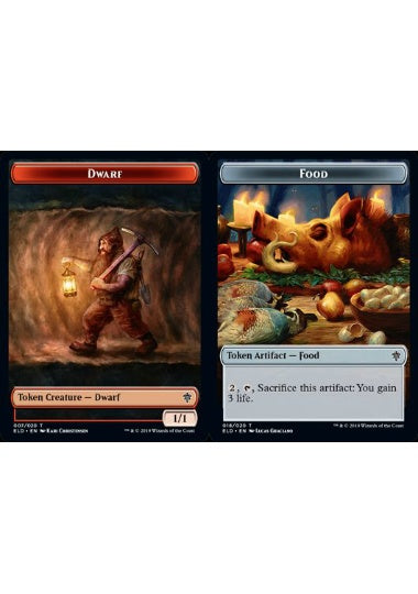 (英)【Foil】ドワーフトークン / Dwarf TokenNo.007 - 食物トークン / Food Token【ELD-TOKEN】 No.018