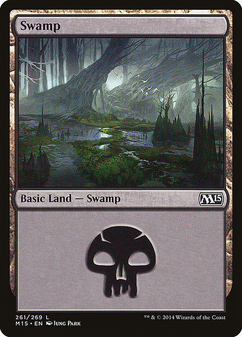 (英)【Foil】沼 / Swamp【M15】 No.261