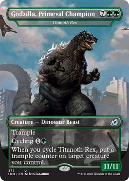 (英)原始の王者、ゴジラ / Godzilla, Primeval Champion[タイタノス・レックス / Titanoth Rex] ★ゴジラシリーズ・カード★ 【IKO】 No.377
