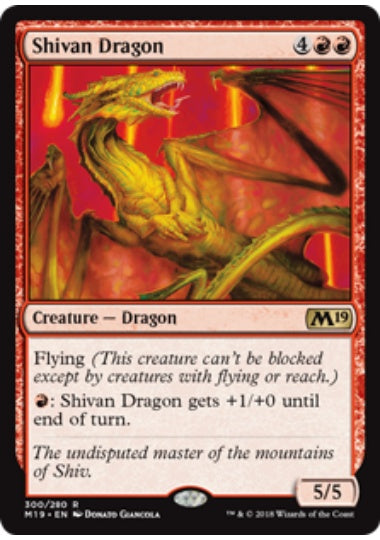 (英)シヴ山のドラゴン / Shivan Dragon【M19】 プレインズウォーカーデッキ収録 No.300
