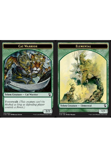 (英)猫・戦士トークン / Cat Warrior Token No.015 - エレメンタルトークン / Elemental Token【C18-TOKEN】 No.016