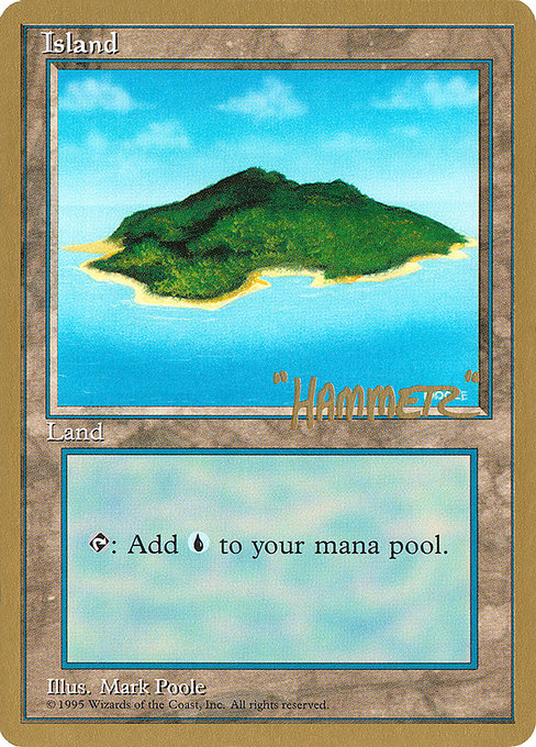 (英)島 / Island【PTC】 (Blue) ProTour NewYork Decks 1996 Shawn "Hammer" Regnier 金枠 No.286