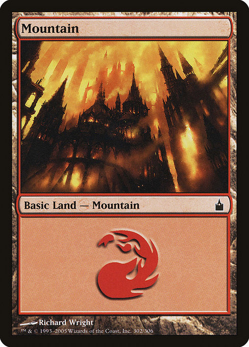 (英)【Foil】山 / Mountain【RAV】 No.302